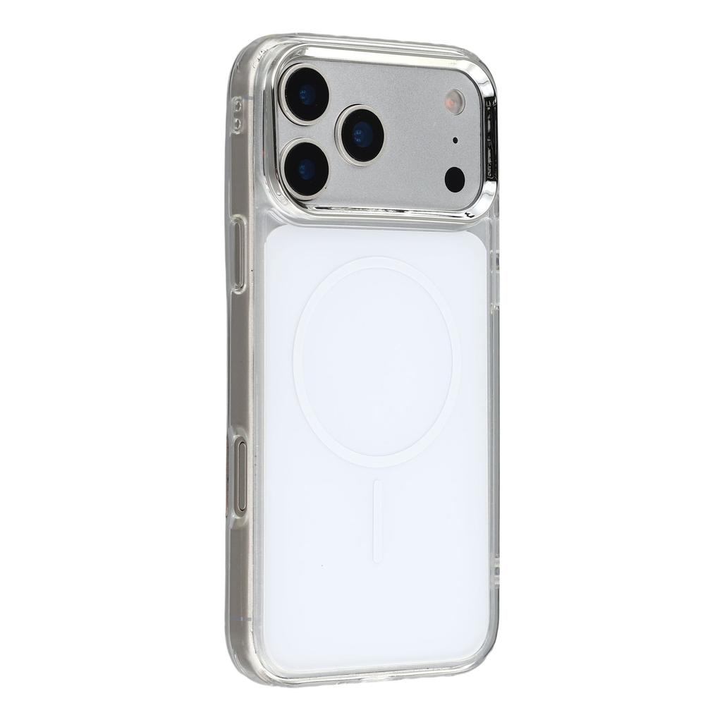 For iPhone 17 Pro Max Magnetic Case Electroplated Camera Frame TPU Acrylic Anti-drop Phone Back Cover Compatible with MagSafe