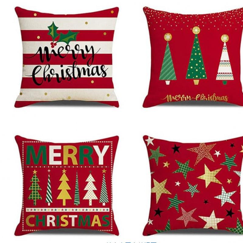 Christmas Linen Pillowcase: Home Sofa Decor & Car Lumbar Support Cushion Cover