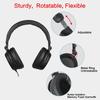 SIMOLIO TV Headphones, 6.6m Long Cable with Clip, Remote, and Microphone, Includes RCA Conversion Cable, Wired Headset for PCs, Laptops, and Tablets