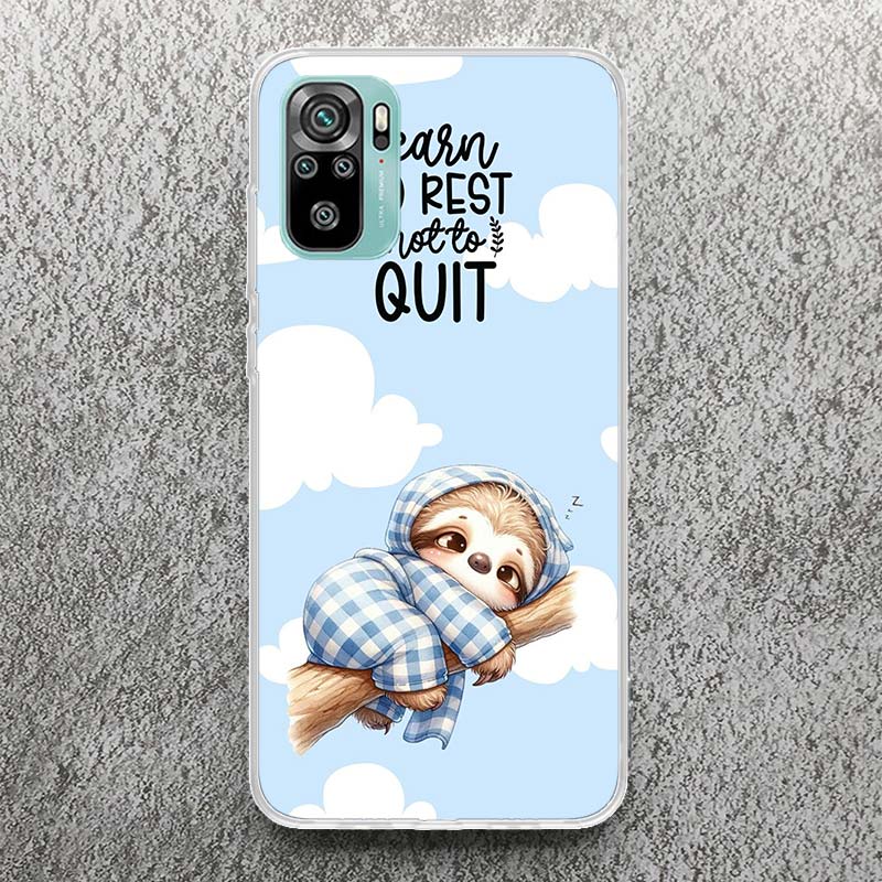 Animal Cute Cartoon Sloth Coffee Print Soft Case for Xiaomi Redmi Note 14 13 12S 11S Phone Shell 10 Pro Plus 11E 11T 12 11 10S 5