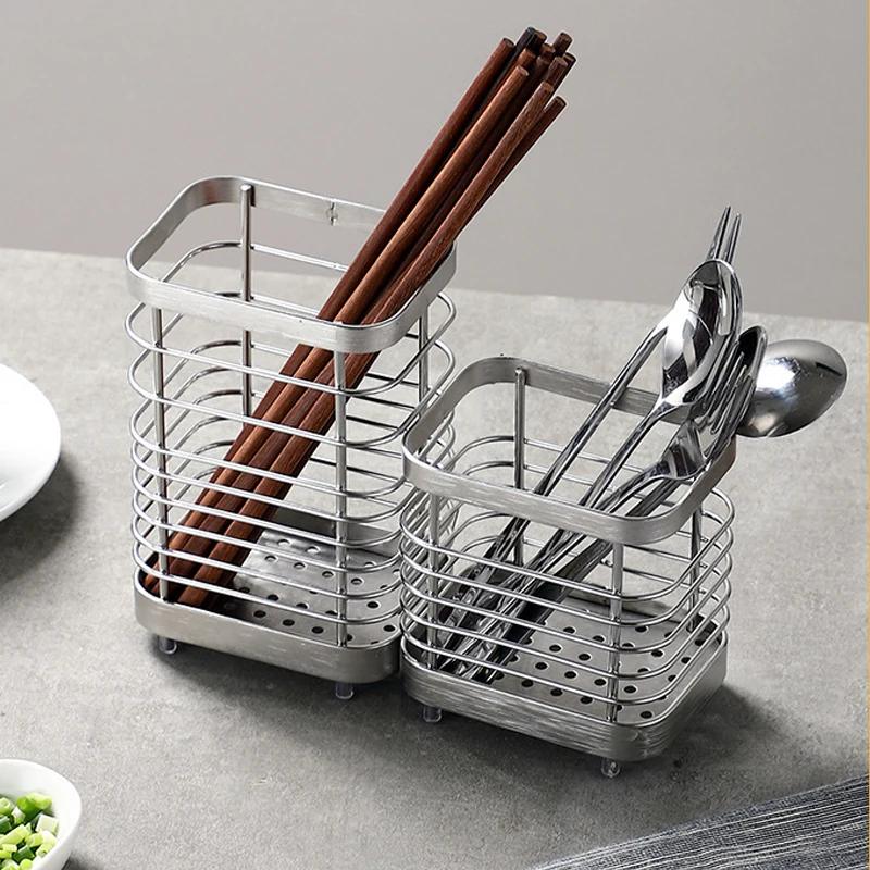 1pcs Tableware Holder Stainless Steel Chopstick Drying Rack Rustproof Spoon Knife Fork Storage Shelf Cutlery Storage Drainer