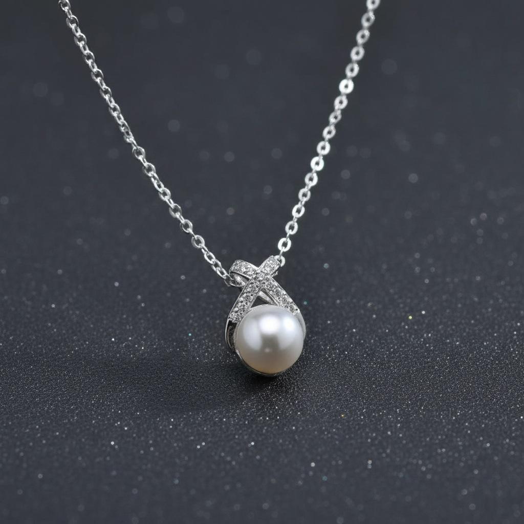 Live stream explosion synthetic zircon cross necklace female niche design accessories gentle temperament personalized pendant wholesale
