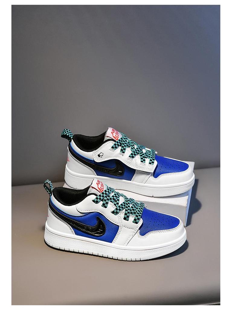 Unisex Kids' Autumn Velcro Sports Sneakers - White Casual Style