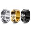 Halloween Rose Pattern Ring Cool Style 10mm Men's Ring