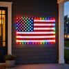 Flaga Amerykańska LED, 3x5 FT Wodoodporna Zewnętrzna Patriotyczna Flaga z Wielokolorowymi Lampkami LED na 4 Lipca, Dzień Pamięci, Dzień Weteranów Dekoracje
