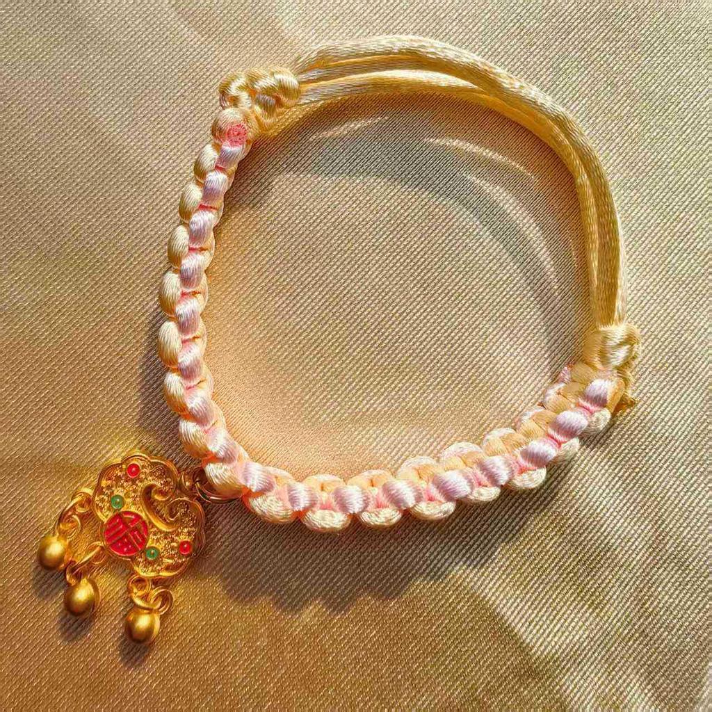 Pet Collar: Hand-Woven Red Rope Necklace with Longevity Lock for Cats and Dogs - Attracts Wealth and Fortune