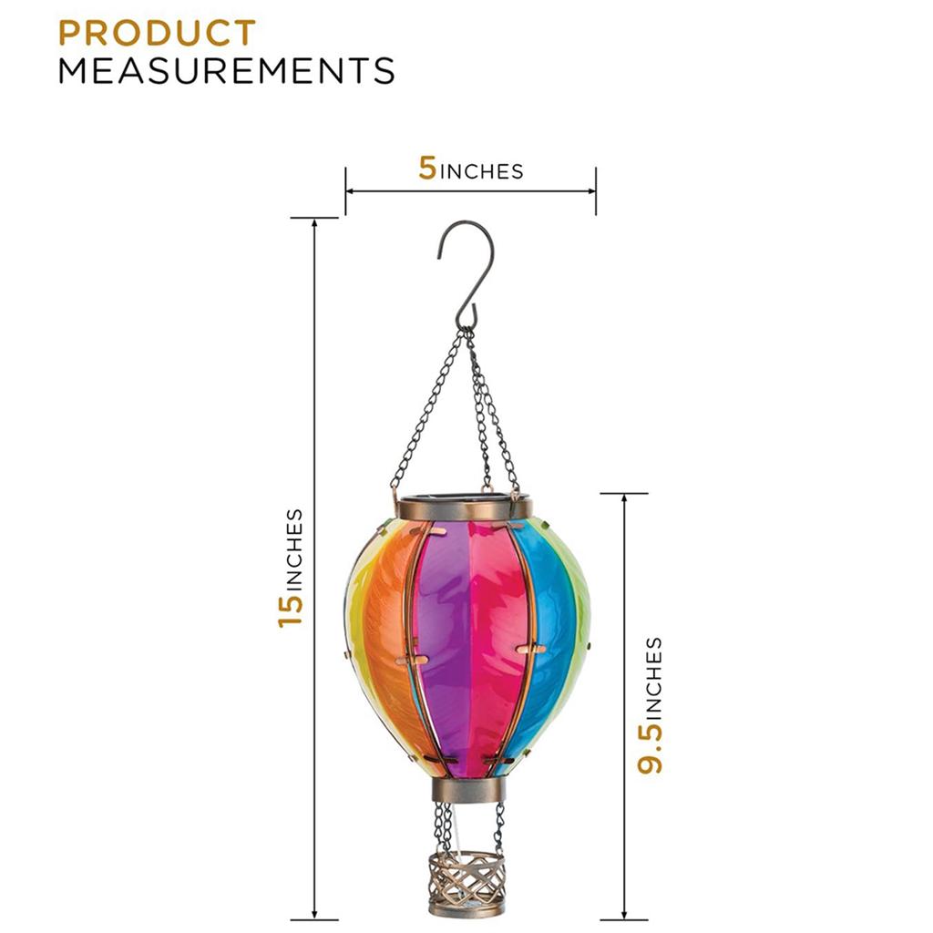 A244Z Art & Gift Solar Hot Air Balloon Lantern - Hanging Solar-Powered LED Lights, Waterproof Portable Decorative,2Pcs,A