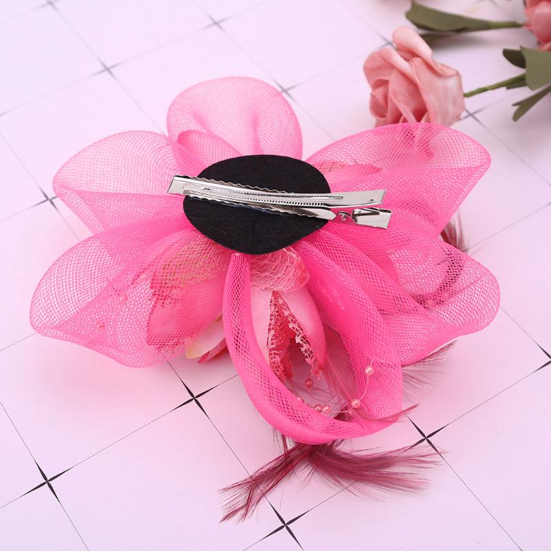 Women's Fashion Flower Feather Bead Corsage Hair Clip Bridal Hairband Brooch Pin Brida Barrettes Hair Accessories Jewelry