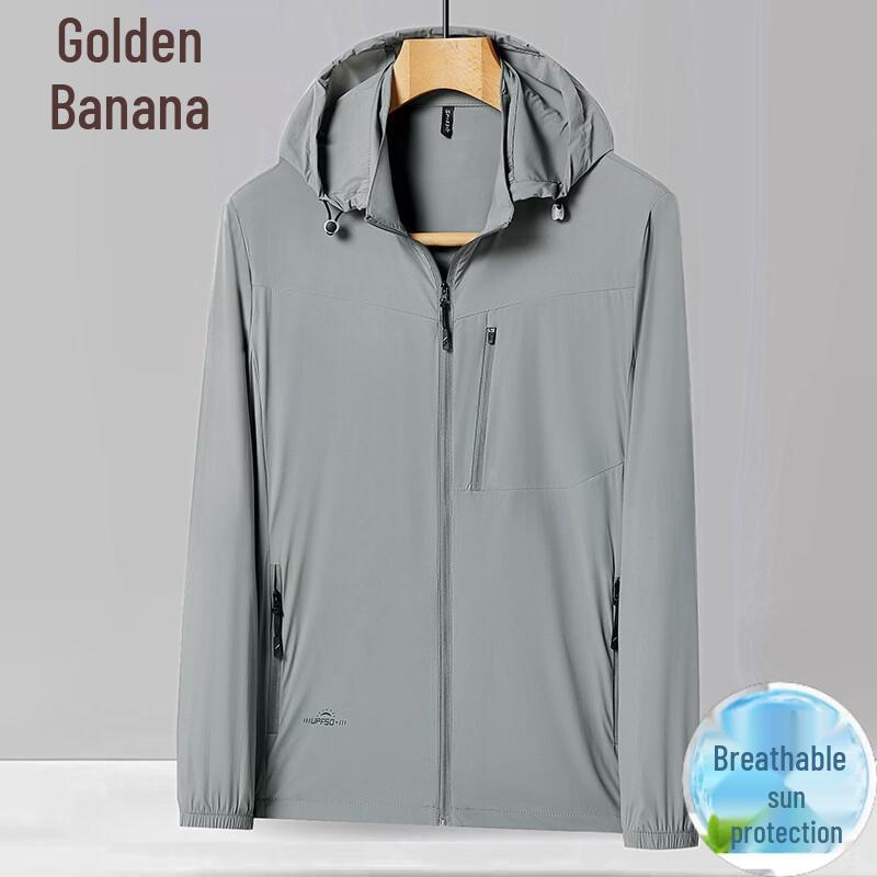 

Men s Lightweight Breathable Sun Protection Jacket with Detachable Hood 2XL