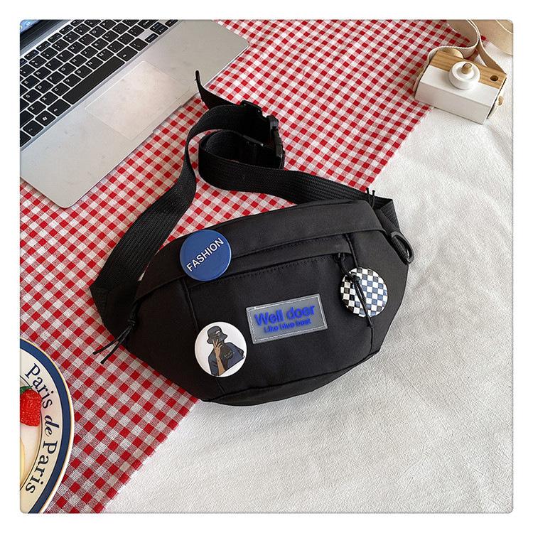 

Новая мужская и женская парная сумка-мессенджер, модная универсальная спортивная нагрудная сумка Харадзюку, повседневная нейлоновая сумка в стиле милитари чёрный