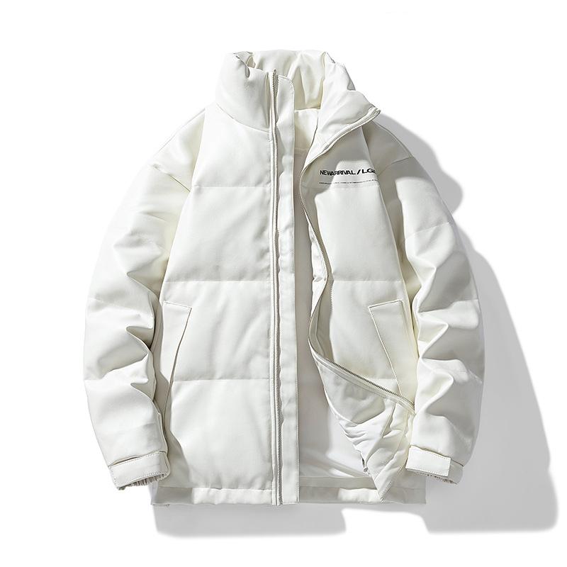 Daunenjacke Herren Kurz Winter Verdickt 90 Weiße Entendaune Winddicht und Schneesicher PU-Lederjacke Paar Winterbekleidung