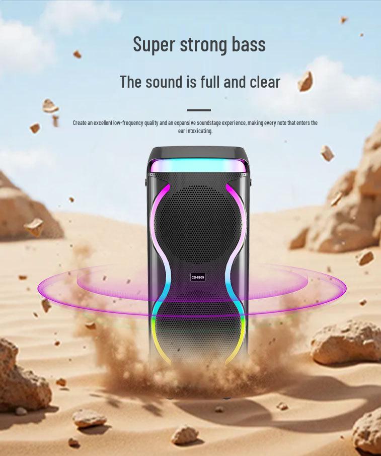 High-Power 8" Wireless Bluetooth Outdoor Speaker with Microphone
