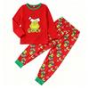 Family Matching Loungewear Set with Long Sleeve Top and Pants, Festive Print for Parent and Child