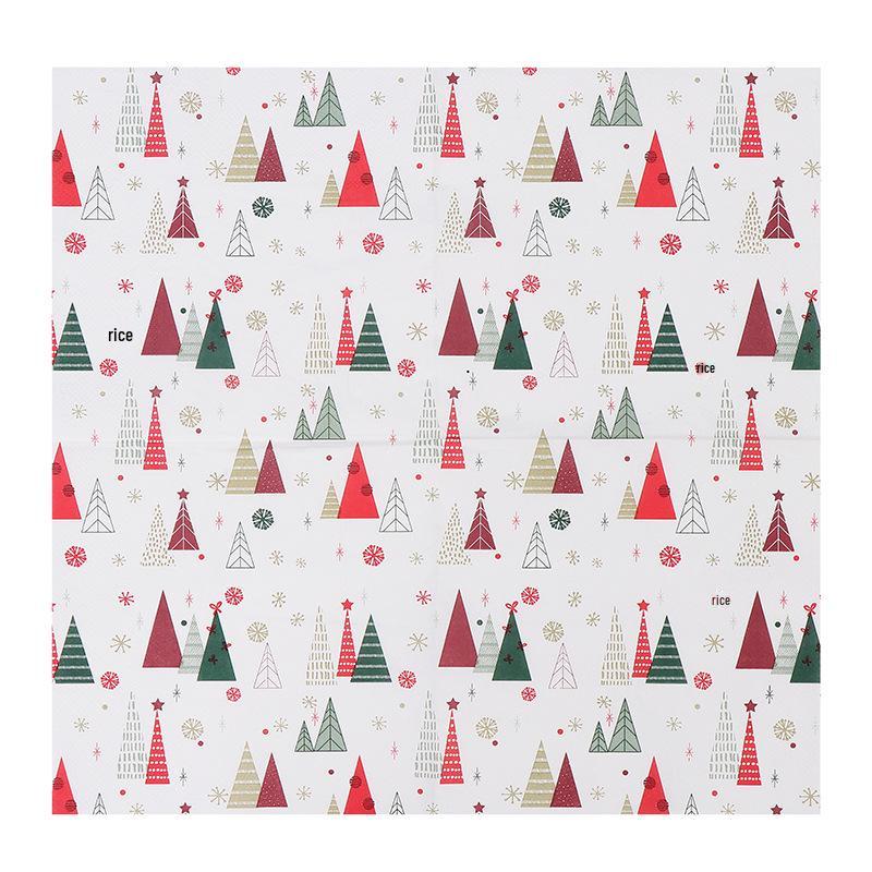 Christmas Tree Print Napkins - Festive Themed Paper Napkins for Parties and Decor