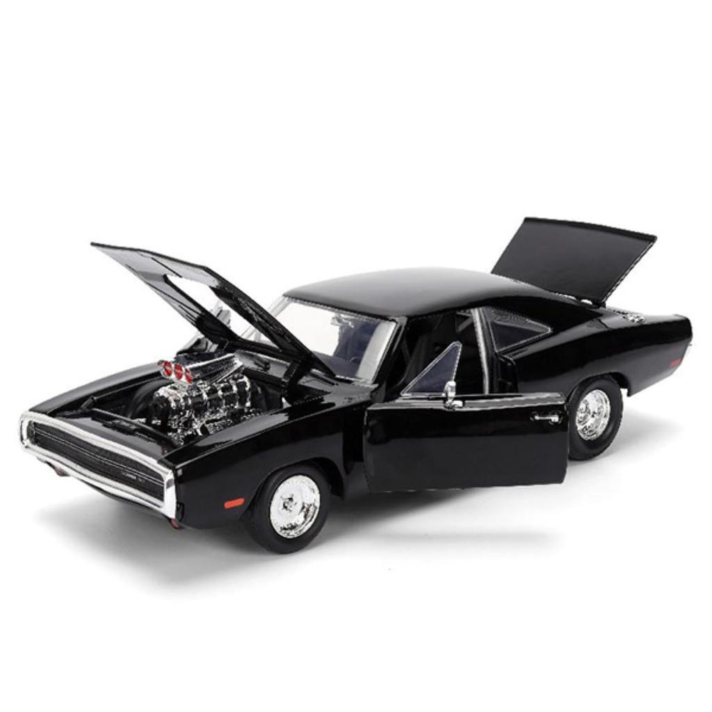 Jada TOYS Fast Furious 1970 Dodge Charger 1327 Dom Dodge Charger Diecast Miniature Car Black 1/24 & R/T [Used]