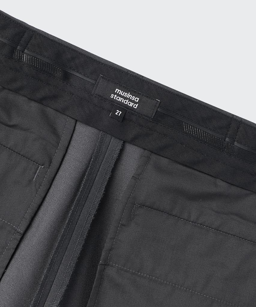 MUSINSA STANDARD WOMAN Women'S Slim Straight Hidden Elastic Waist Length Slacks [Gray]