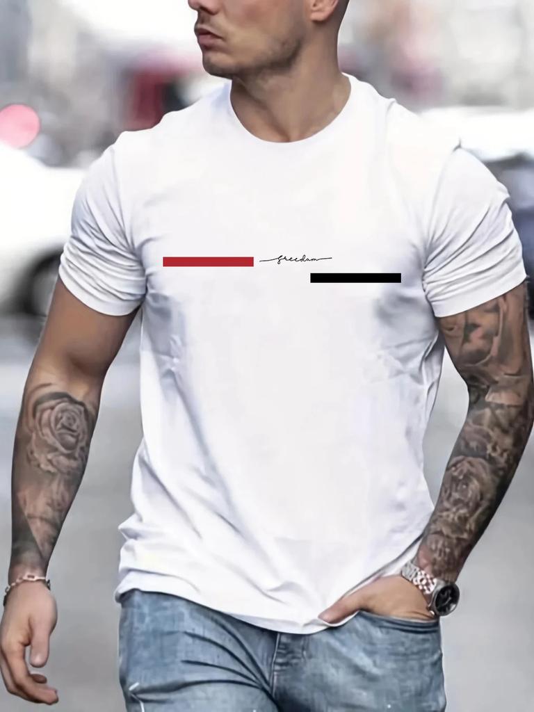 Man short sleeve T-shirt Letter Print Round Neck Breathable Streetwear Oversized Tee Casual Fashion High quality Clothing