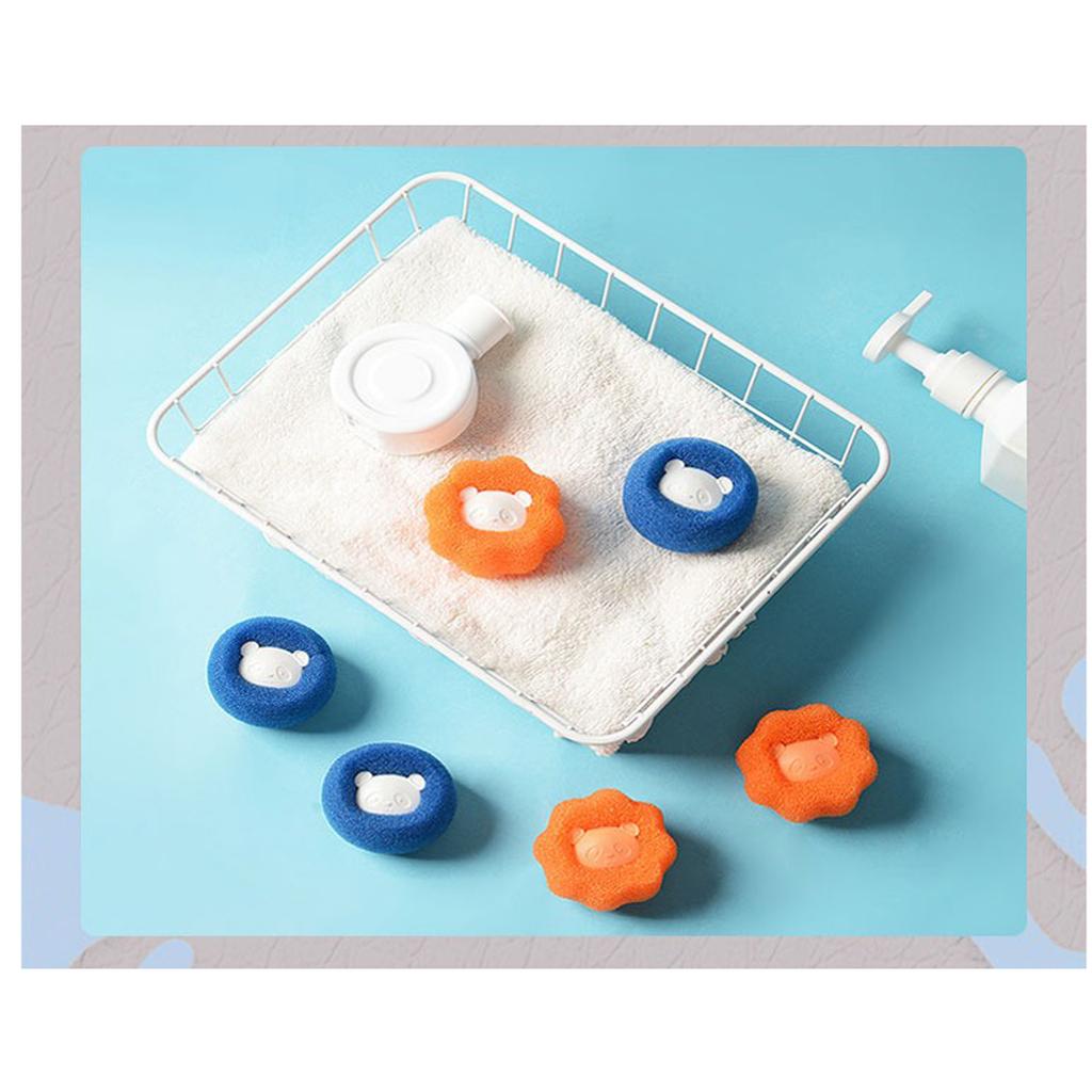 Laundry Sponge Balls for Washing Machine Cleaning Lint Removal Hair Catcher Anti-Tangle Sponge Balls for Clothes Washing