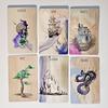Scrying Ink Lenormand Deck 36 Pcs Watercolor Themed Lenormand Cards Printed on 350GSM Double-embossed Cardstock 9*6cm