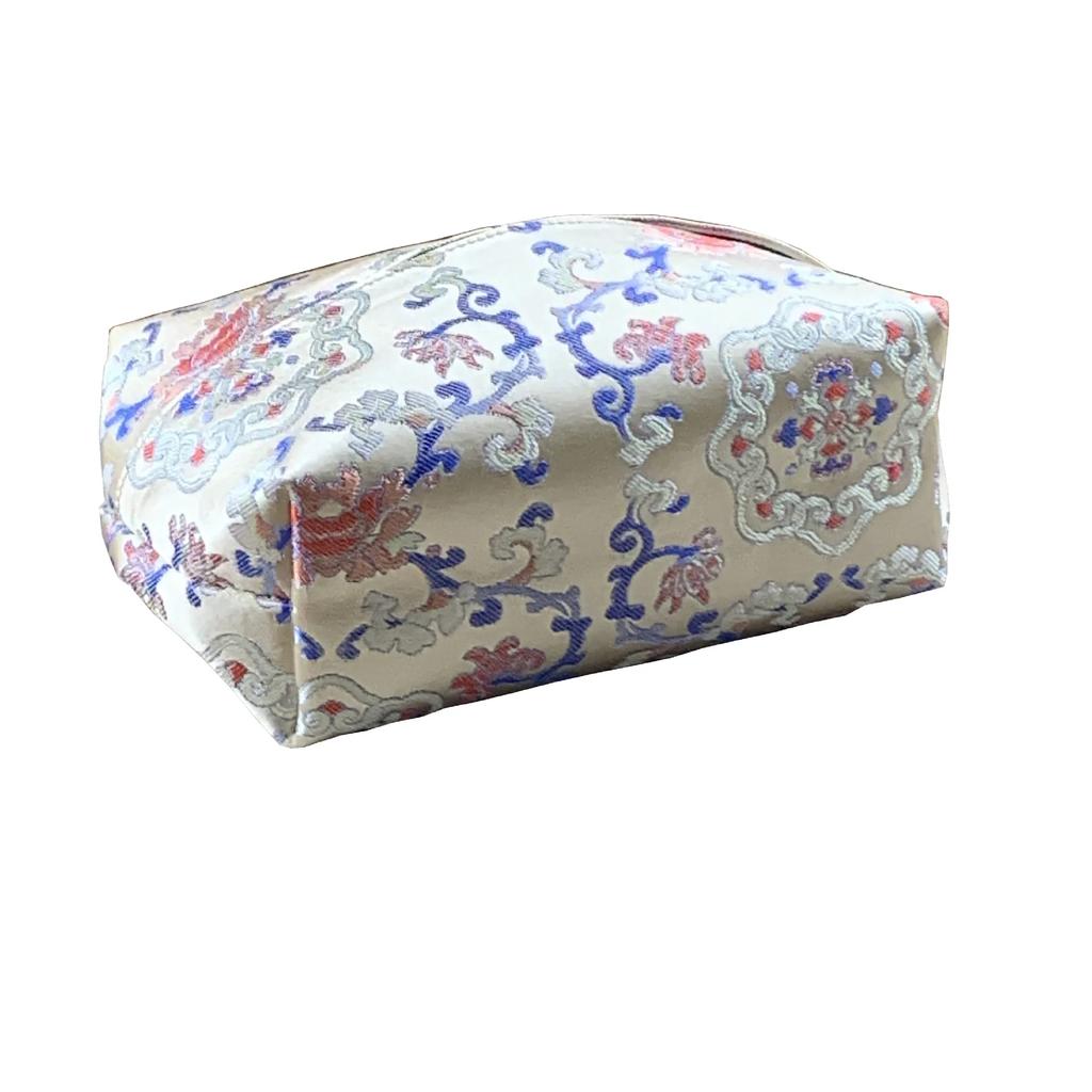 Chinese-style Vintage Tissue Case Tissue Cover Fabric Drawing Box Living Room Bedroom Table Paper Storage Bag Household Desktop