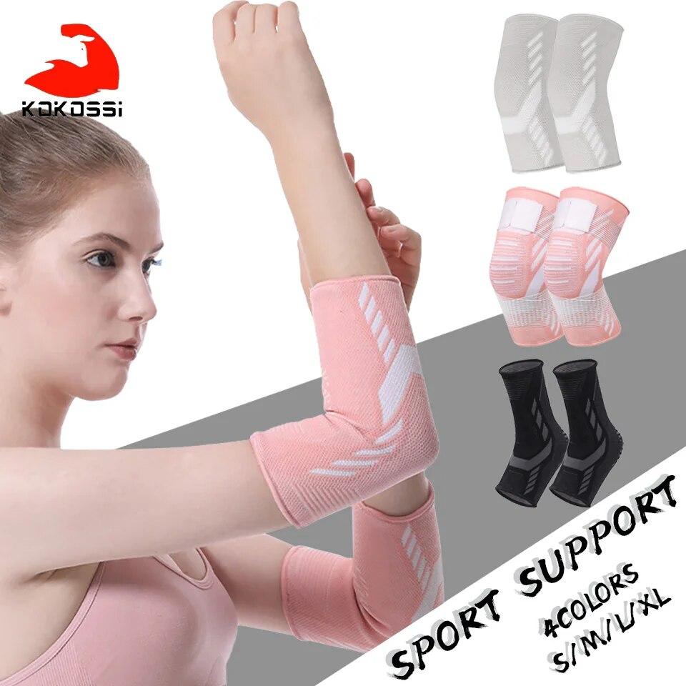 

KoKossi 1 пара спортивных протекторов эластичная удобная поддержка локтей дышащие наколенники облегчение боли компрессионная защита лодыжки