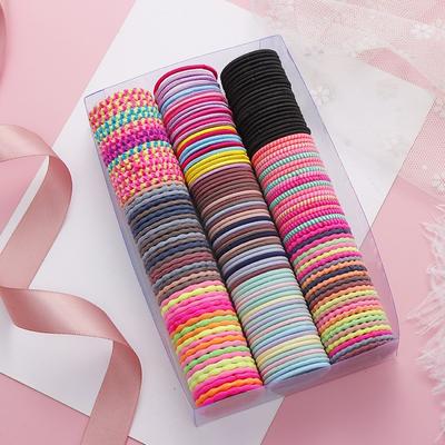 Mädchen 50 Stück 3 cm Gummiband Kinder binden Haare bunte Haar-Accessoires