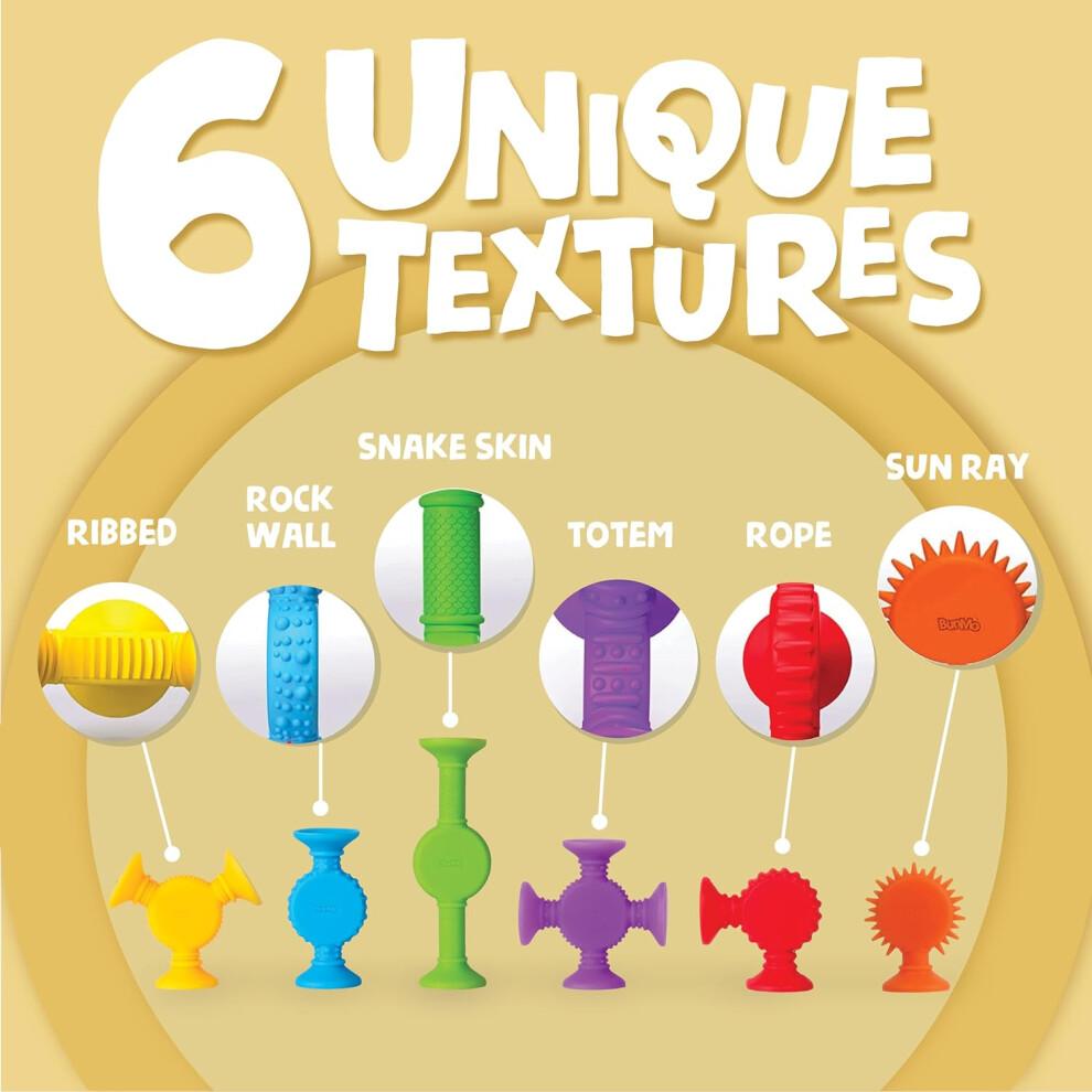 BUNMO Textured Suction Bath Toys 24pcs | Connect, Build, Create