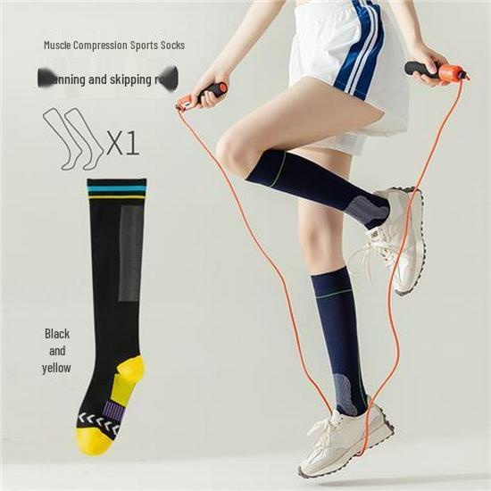 Damen Professionelle Überknie Sport-Socken für Fitness, Laufen und Seilspringen