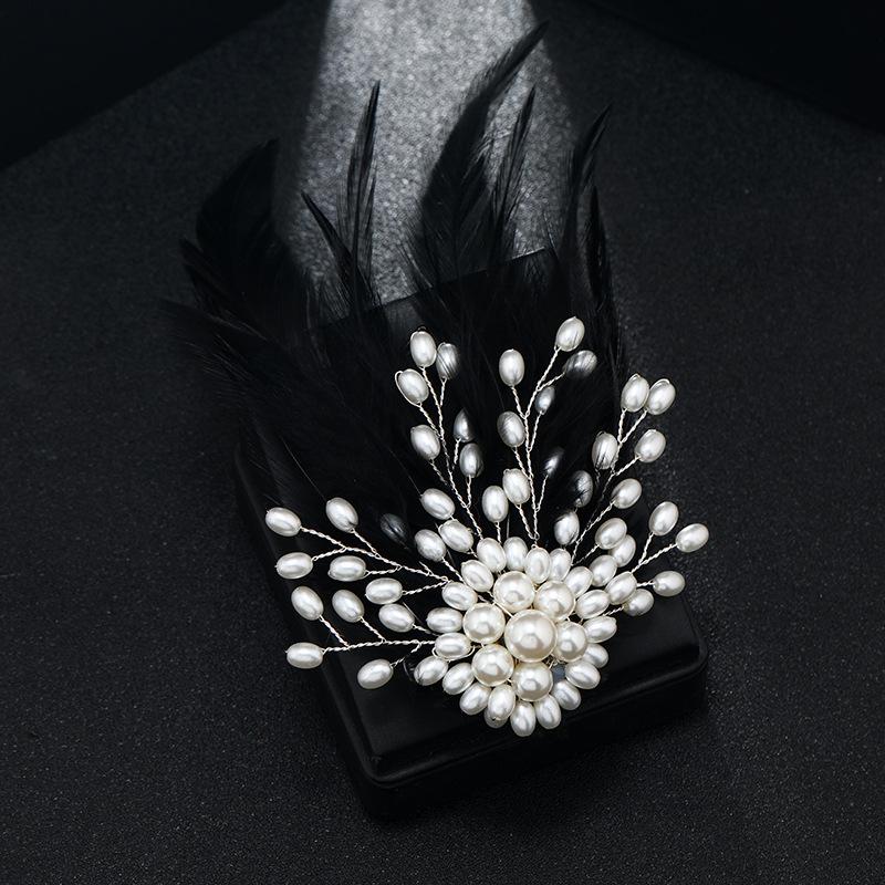 Ženy Dívky Elegantní Peří Perla Vintage Brož Odznaky Klasická Dáma Banket Svatba Oblek Šaty Křišťálové Doplňky Šperky Špendlíky