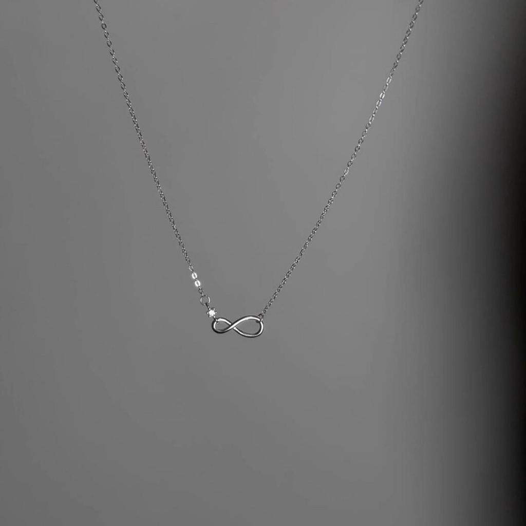Korean Möbius Zircon Necklace: Elegant Layered Clavicle Chain Gift for Her