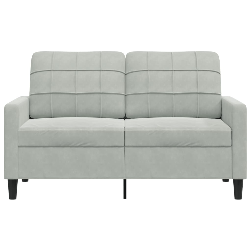 2 Seater Sofa Light Grey 120 cm Velvet