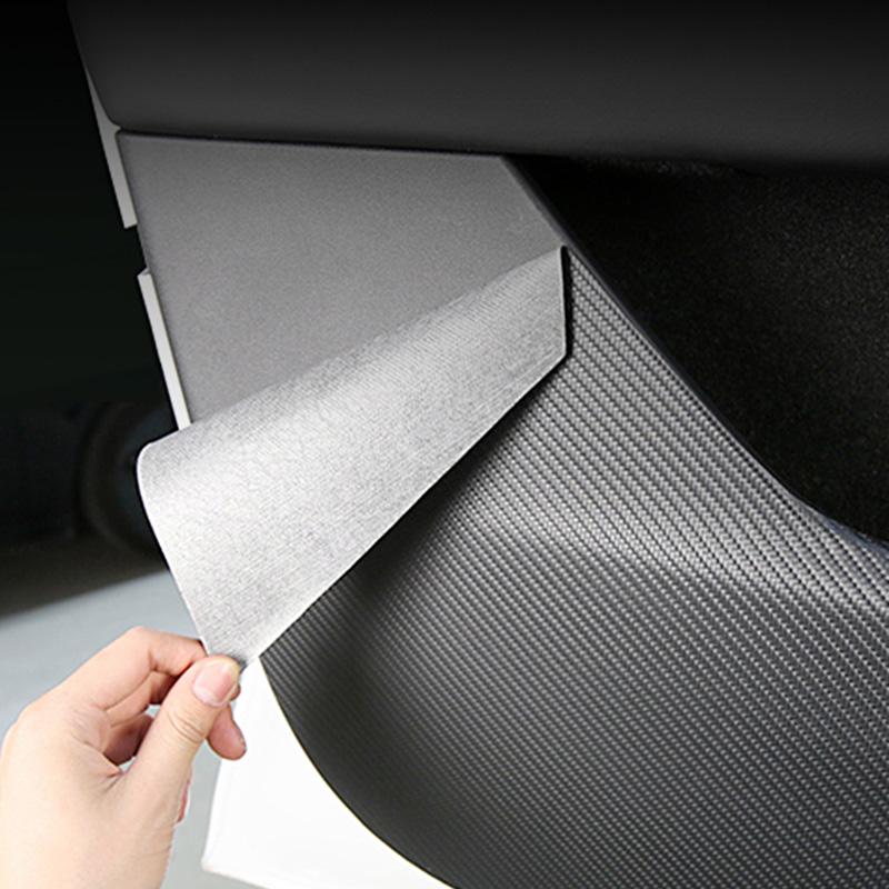 Carbon Fiber Car Door Anti Kick Film Glove Box Side Edge Protective Pad Car Stickers Cover For Tesla Model 3 Model