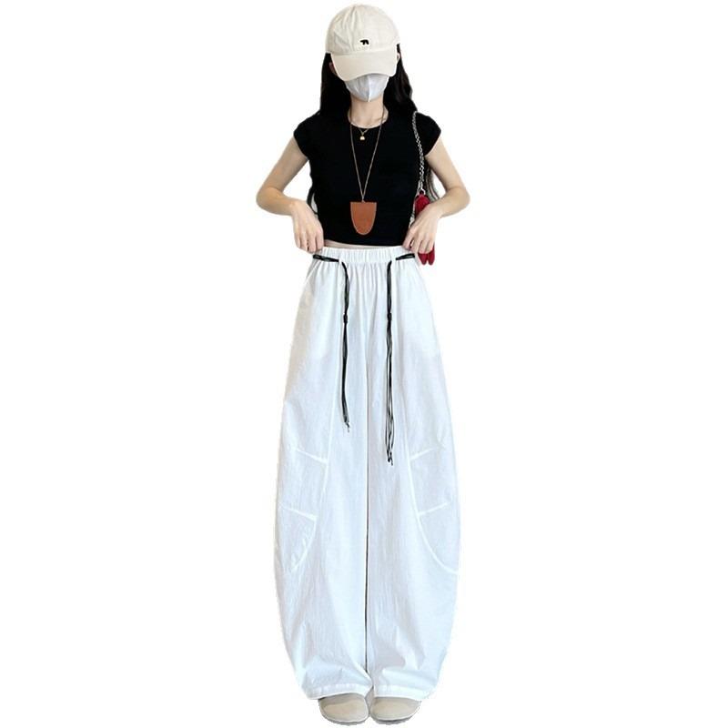 Quick-drying Scimitar Pants Women's Summer Thin New High-waisted Versatile and Thin Casual Pants Lazy Loose Wide-leg Pants