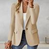 Cappotto da tailleur da donna Cappotto con risvolto Manica lunga Giacca da abito con bottone singolo con tasche Tinta unita Vestibilità ampia Capispalla da lavoro