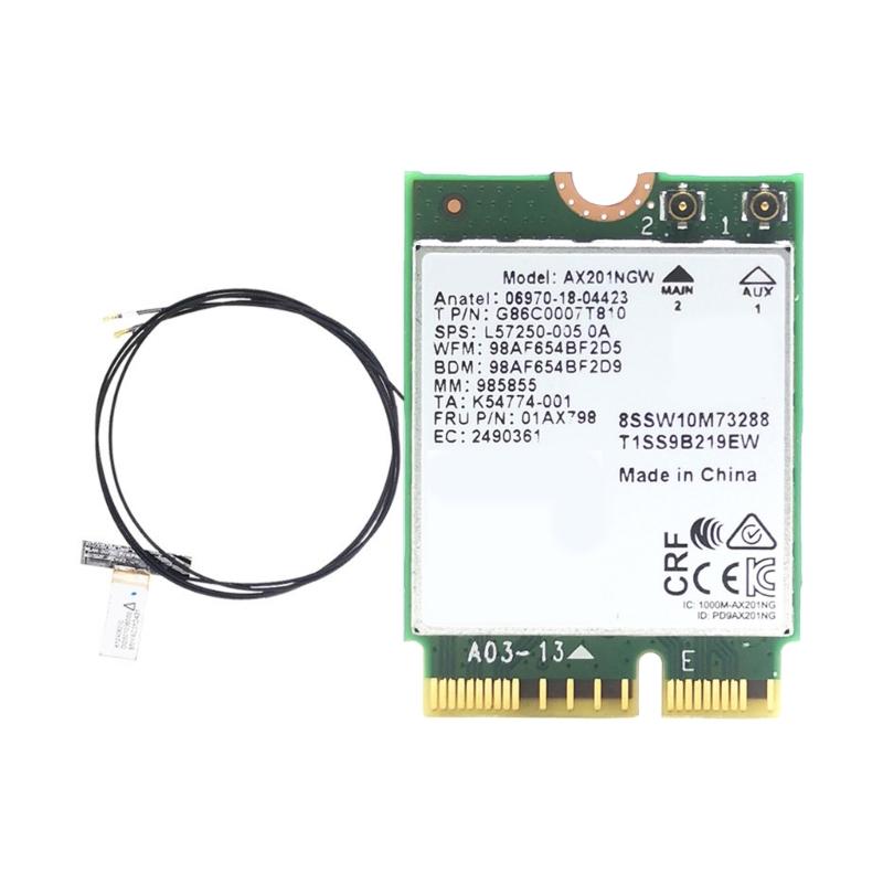 

AX201NGW Networking Adapter WIFI 6 Card Double Band 3000M Fast Speed M.2 CNVio2 Compatibles Win10/11 for Gamers 1