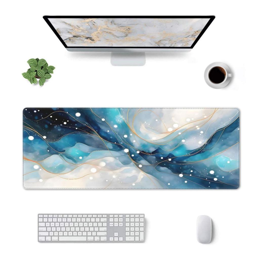 Glitter Gold Marble Mouse Pad Black White Swirl Fluid Vein Pattern Non Slip Desk Mat Gamers Office Home Keyboard Desktop Decor