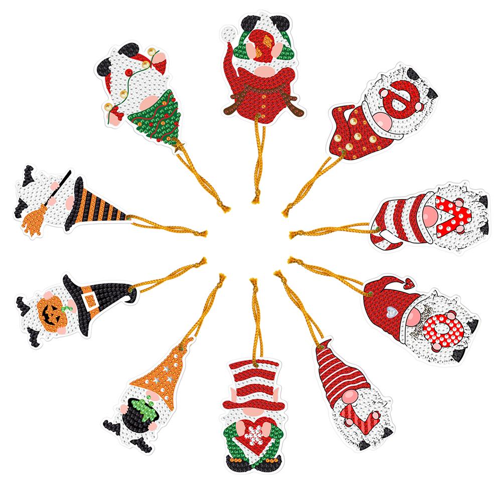 5/10pcs Diamond Painting Christmas Santa Claus Pendant Decoration Atmosphere Decor for Children Christmas Gift Natal Navided