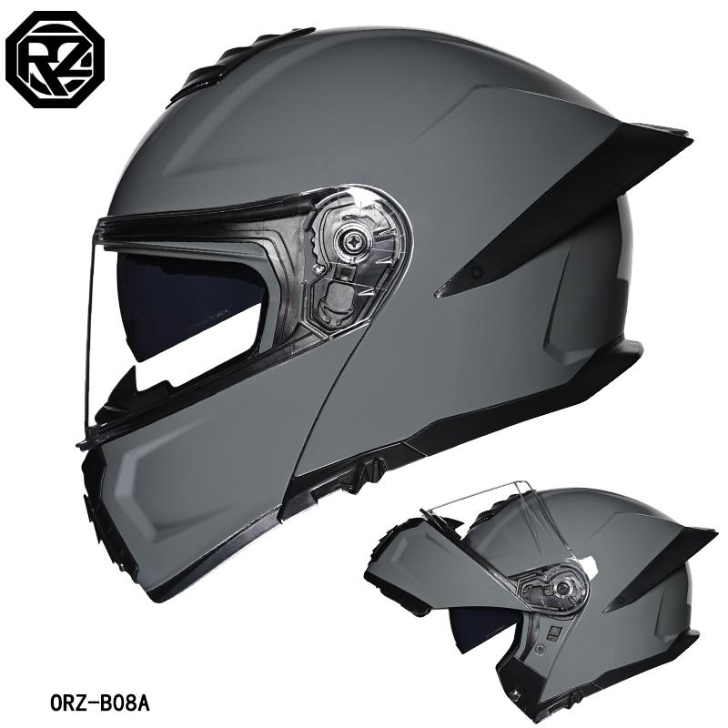 Orz-B08A-Motorcycle helmet, men's and women's four season open face helmet, double mirror knight semi full face helmet
