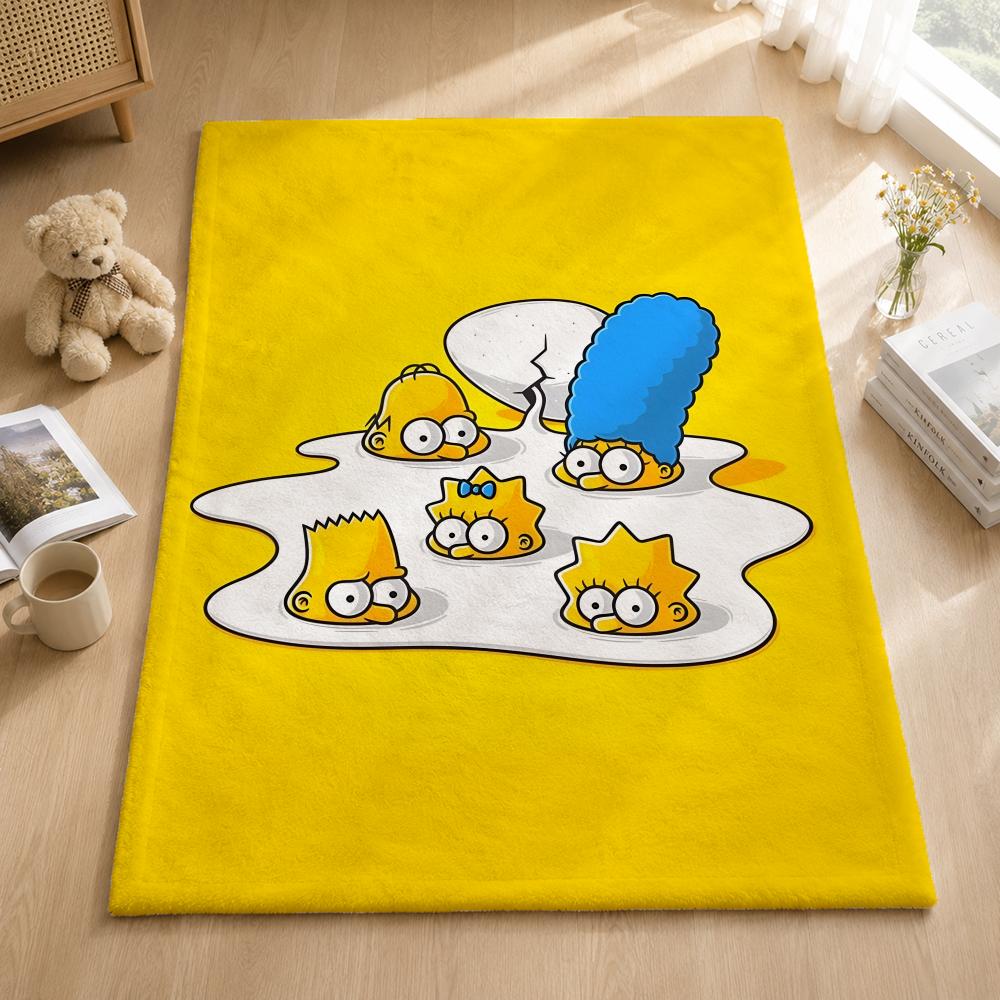 Cartoon T-The Simpsonss Throw Blankets Soft Warm Flannel Blanket Bedding For Bed Living Room Home Sofa