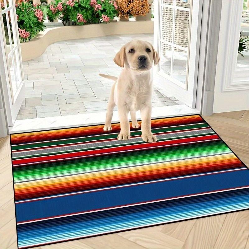 Vibrant Mexican Style Doormat Doormat Rug for Living Room Bedroom Kitchen Office Waterproof Carpet Non-Slip Bathroom Floor Mat