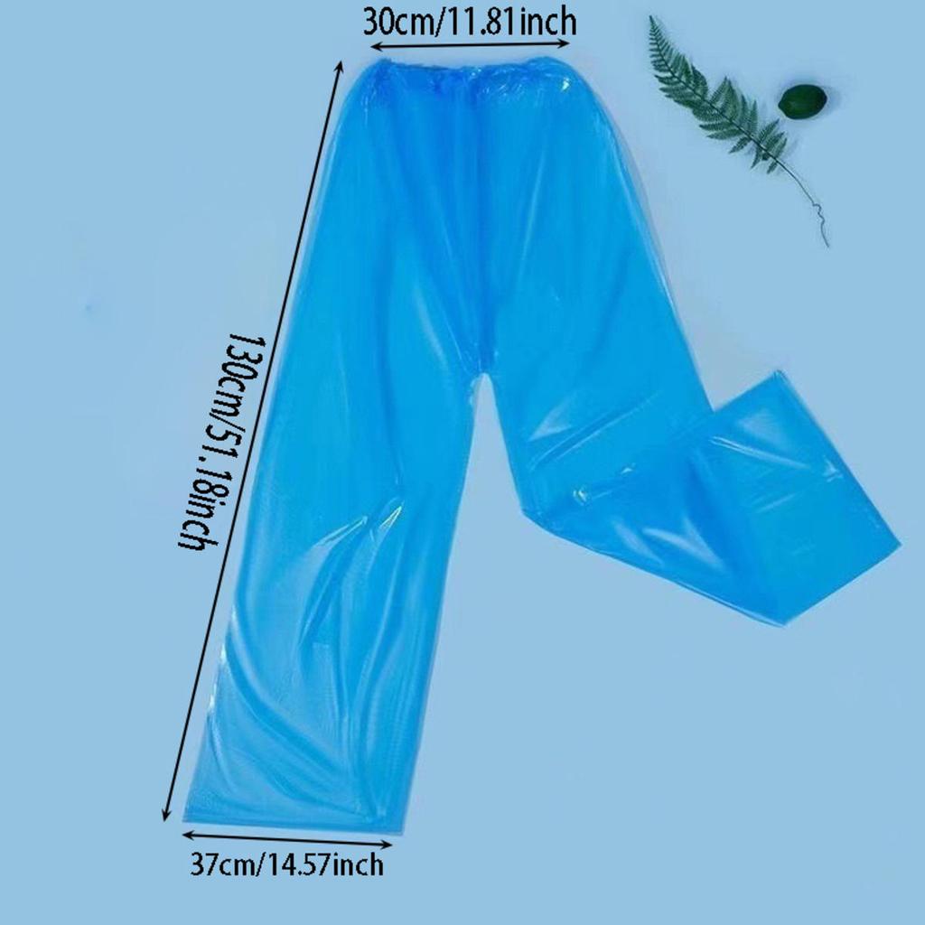 Waterproof Disposable Clear PE Trousers Fishing Protect Foot Rain Pants Split Raincoat Rainsuit Outdoor Tourism Travel Cycling