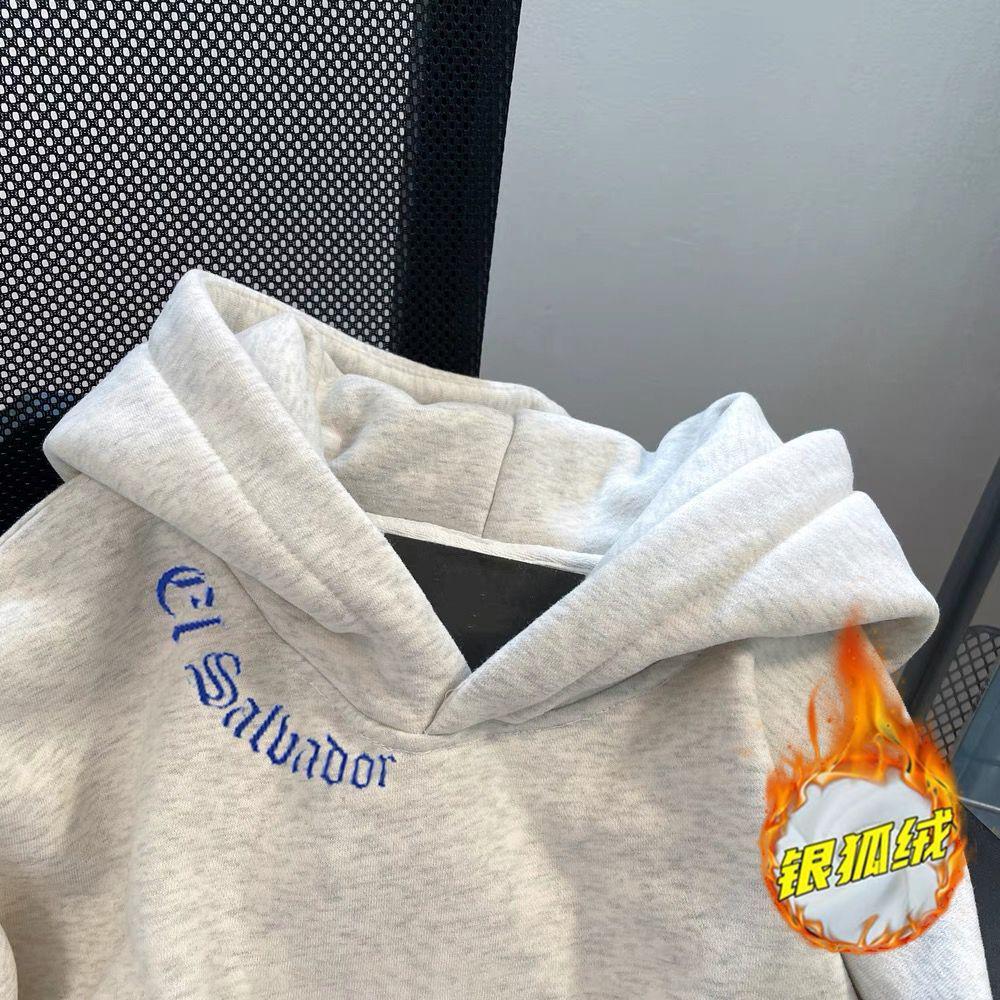 Unisex High-End Retro Oversized Hooded Sweatshirt - Autumn/Winter High Street Hip Hop Fleece Jacket