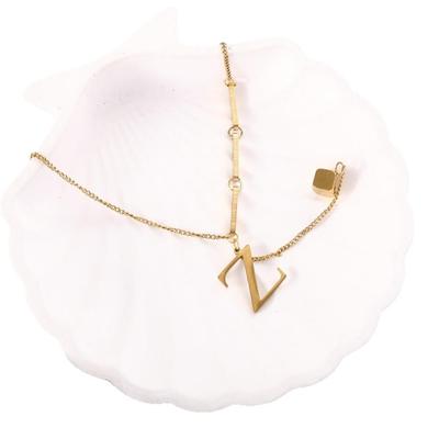 Stainless Steel Letter Clavicle Chain: Versatile High-End Minimalist Jewelry DIY Accessory