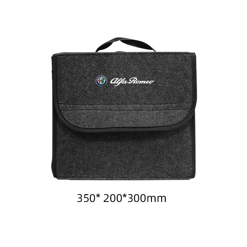 

Car Trunk Storage Box Large Capacity Tool Organiser Bag Auto Goods Accessories For Alfa Romeo Stelvio Giulia 159 Giulietta Grey-350mm