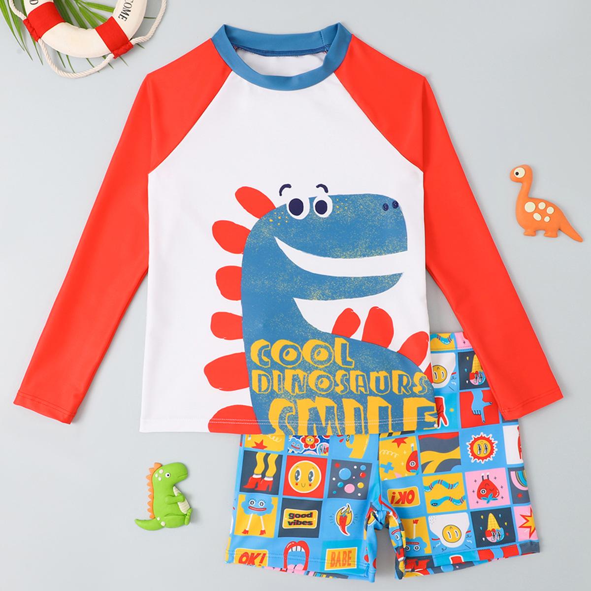 

Комплект купальника из двух частей для мальчиков с быстрой сушкой - Большие дети и малыши 2025 Новый стиль 11-12 Years красный