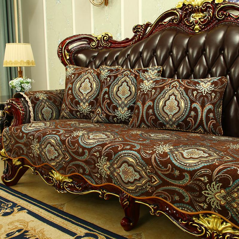 European Jacquard Luxury Sofa Covers Living Room 1 2 3 4 Seater Non-slip Couch Cover Decor Sofa Cushion Pillowcase Armrest Towel