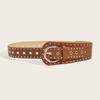 PU Leather Women's Waist Belt Studded Design Dress Jeans Waistband  Jeans Accessory