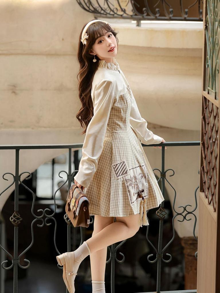 Yi Meng Ge Herbstfrucht Hanfu Damen Chinesischer Stil Oberteil & Kleid Set
