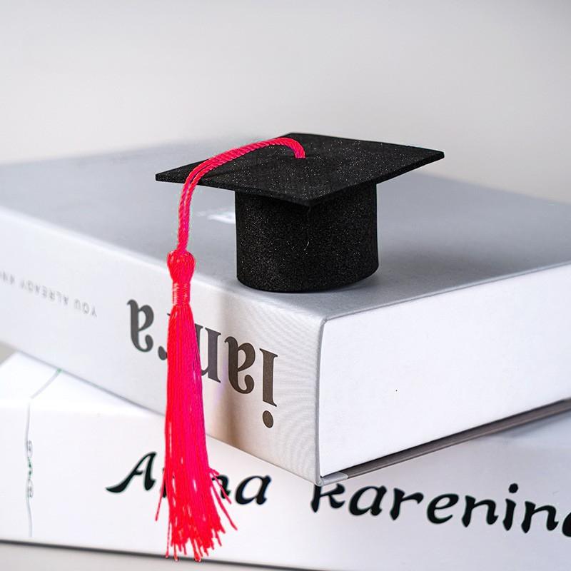 10pcs Graduation Hat, Felt, Mini Doctoral Hat, Tassel Felt, Doctoral Hat, Doll, Wine Bottle, Bouquet Decoration