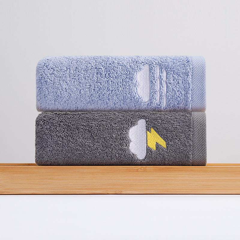 Couples' Pure Cotton Face Towels - Soft, Absorbent, and Customizable for Household Use